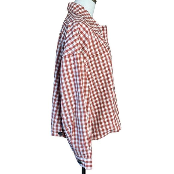 Levi's Woman's Cara Cotton Prep Jacket Size L Baked Clay Check Pattern NWT - Picture 6 of 16